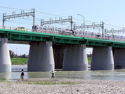 多摩川と鉄橋 多摩川と鉄橋