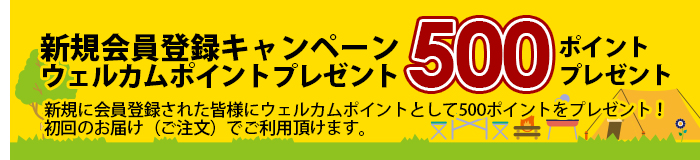 新規会員登録ウェルカムポイントプレゼント